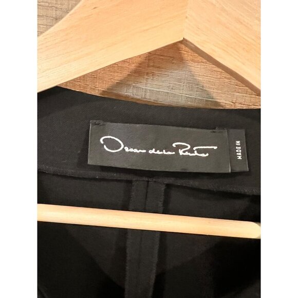 Oscar de la Renta Pleated Chiffon & Guipure Inset black Dress Size 2 - Picture 7 of 14